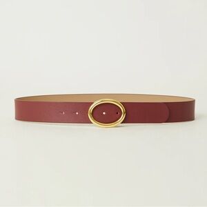 B Low The Belt Olivia Leather Belt Maroon Gold Size Medium